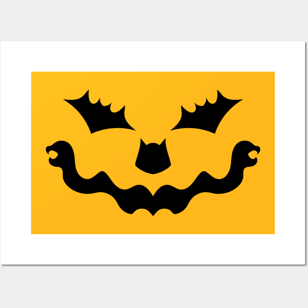 halloween scary evil pumpkin funny pumpkin head Wall Art by SkelBunny